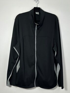 ALO Sport Men's Size XL Cool Fit Full-Zip Performance Track Jacket Black & Gray